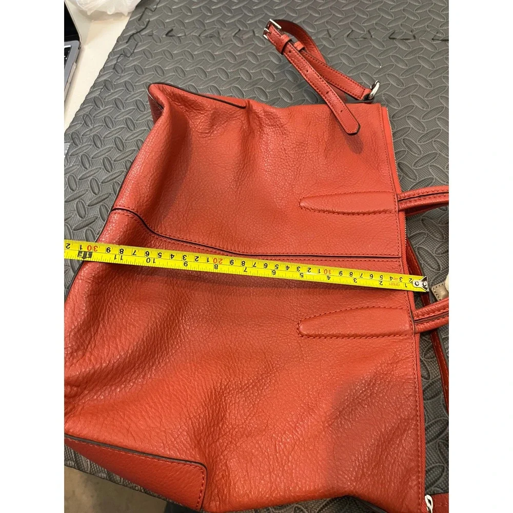 Tumi Tote Convertible Satchel 2 Way‎ Hand Leather Shoulder Bag Burnt Orange